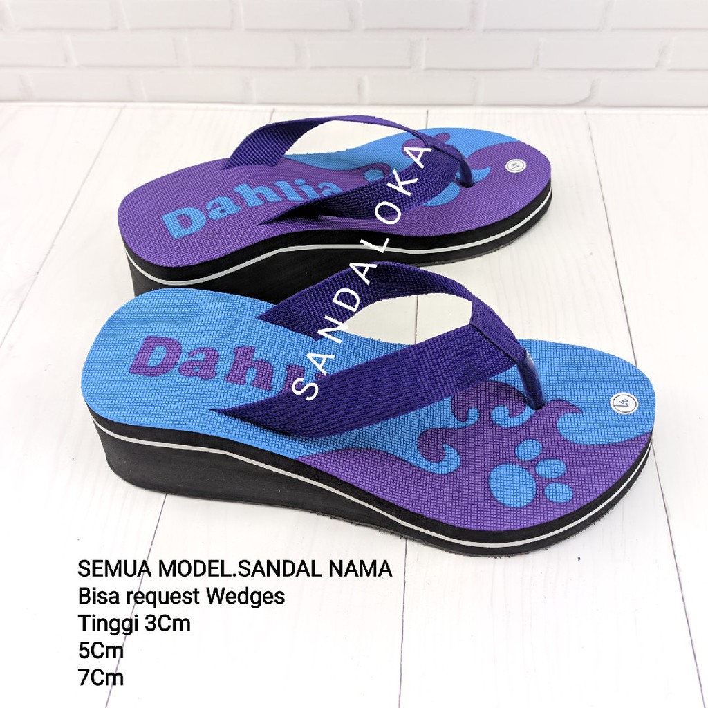  Sandal  nama  wedges request tinggi  3cm 5cm 7cm Shopee 