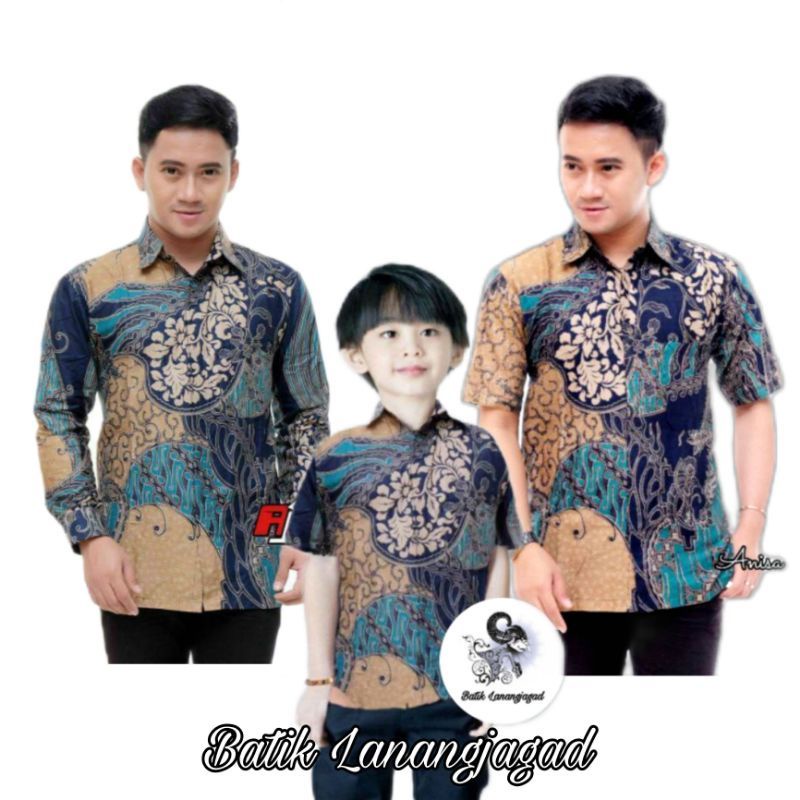 Batik Pria Couple Batik Ayah dan Anak Laki Laki Kemeja Batik Anak Cowok Warna Pink Fushia