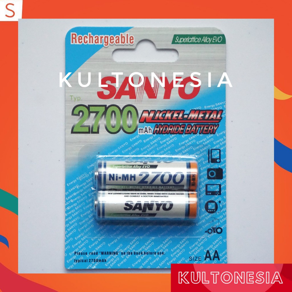 Baterai Charger Sanyo 2700mAh AA - Battery Recharger SANYO 2700MAh