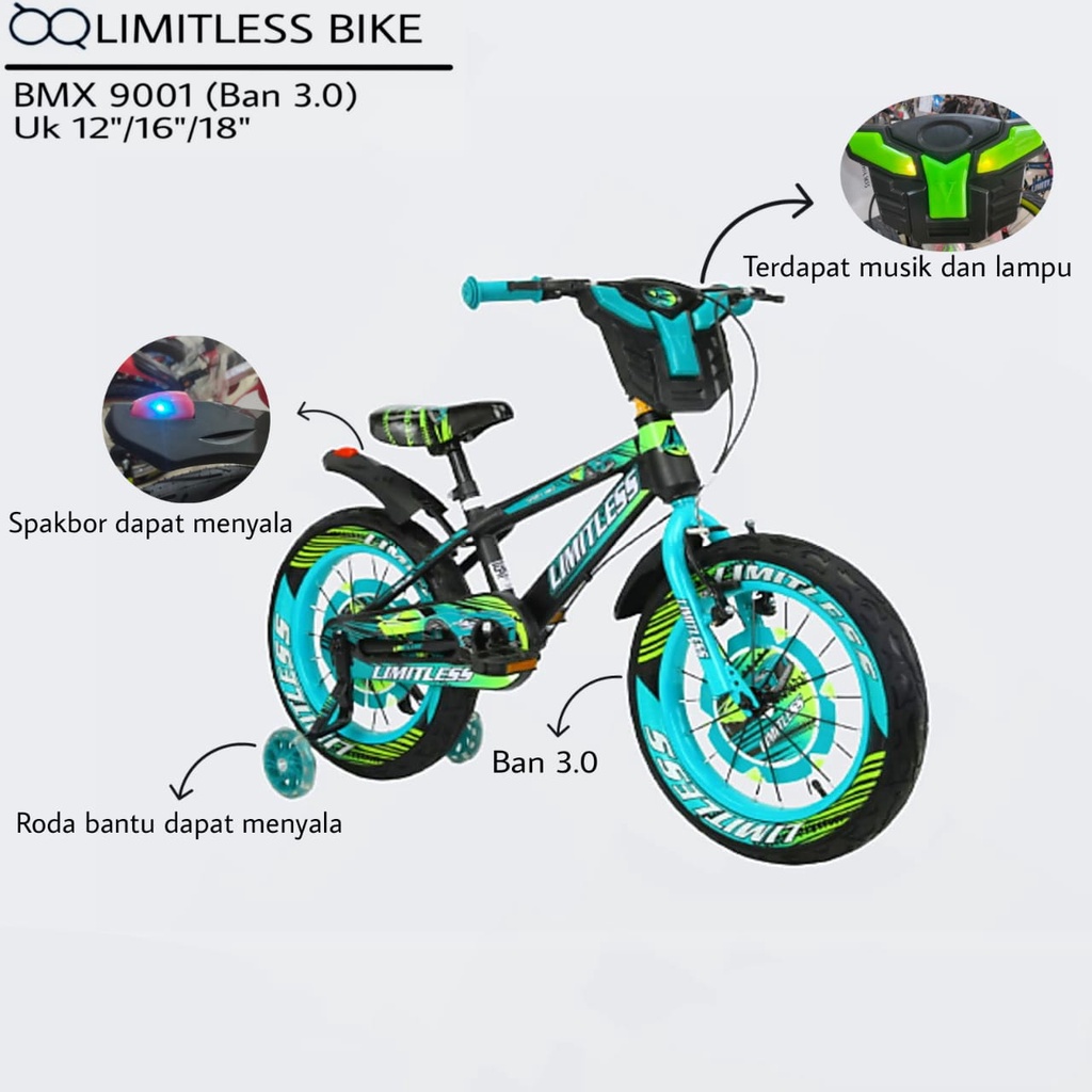 SEPEDA BMX 18" LIMITLESS 9001 BAN 3.0