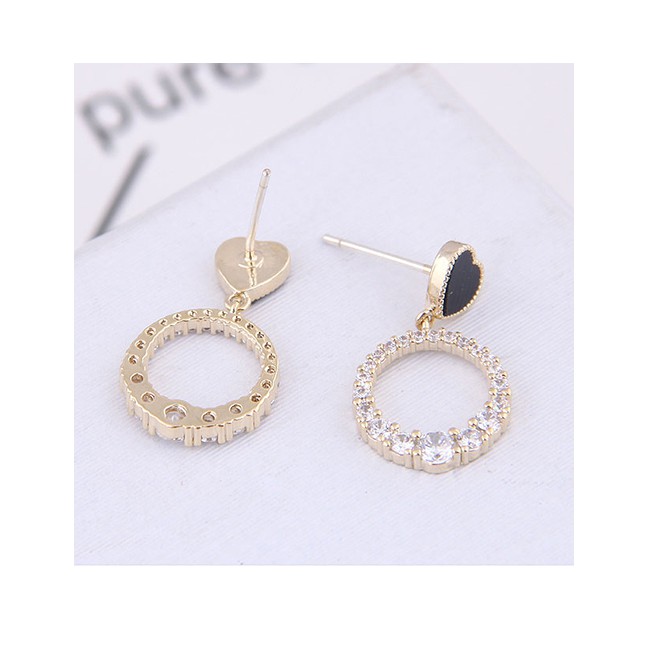 LRC Anting Tusuk Fashion 925 Silver Needle Love Earrings A58711