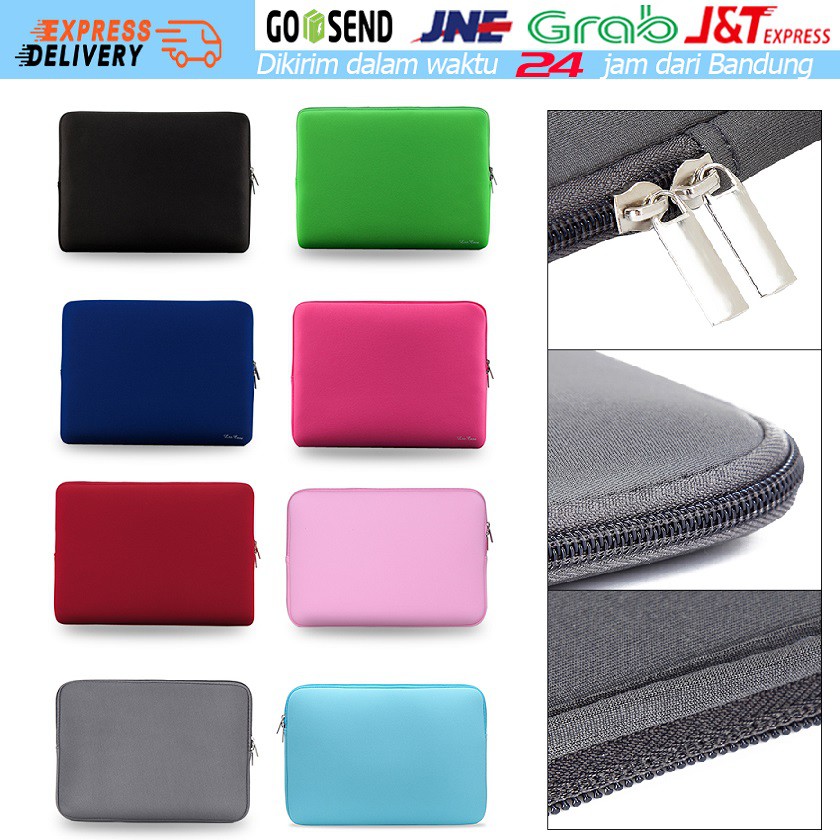 (TERBARU PROMO) 13"/15" INCH TAS LAPTOP PELINDUNG SLEEVE APPLE MACBOOK/LENOVO/XIAOMI BAHAN KAPAS