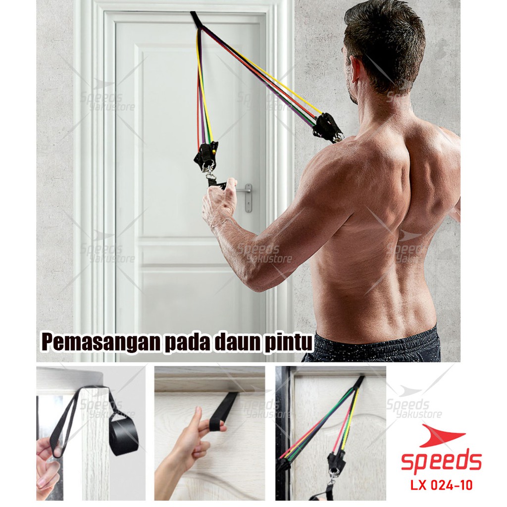 SPEEDS Resistance Bands 11 in 1 Set Tali Pembantu Premium Bands Fitness Gym Power 024-10