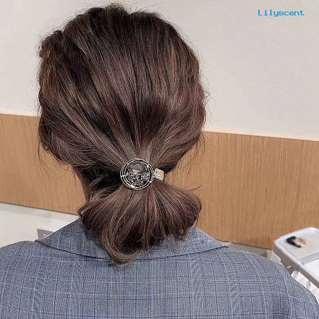 Ls Karet Rambut Ponytail Aksen Berlian Imitasi Berkilau Untuk Anak Perempuan