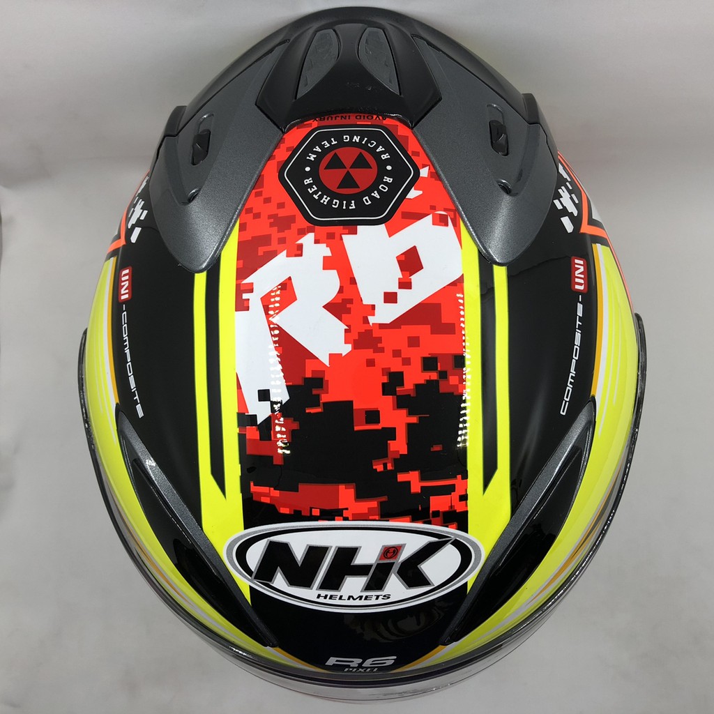 GOYANG HARGA:: Helm NHK R6 Motif Pixel Black Orange Hitam Orange BERKUALITAS