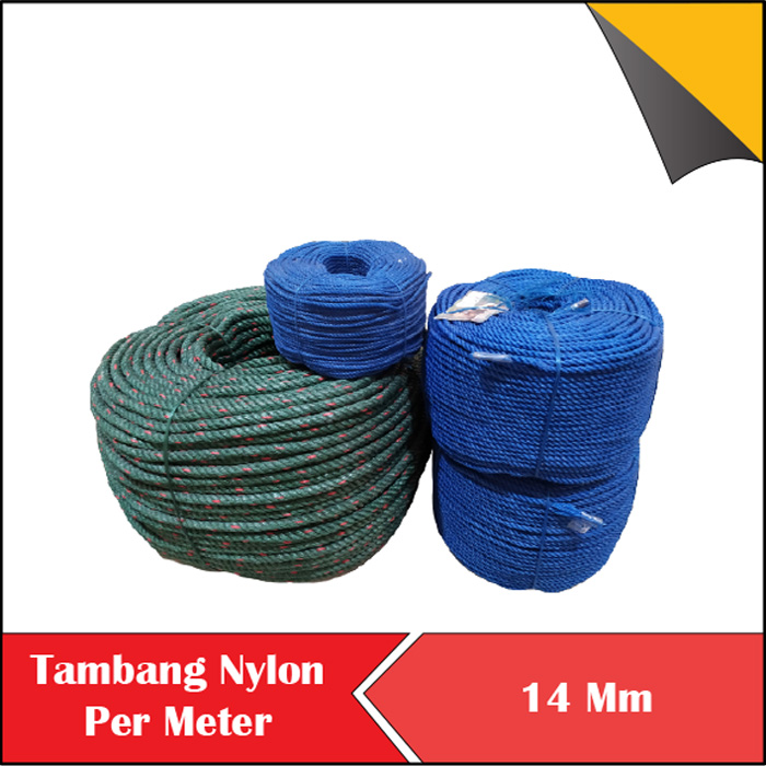 

TALI TAMBANG NYLON NILON PLASTIK 14 MM PER METER