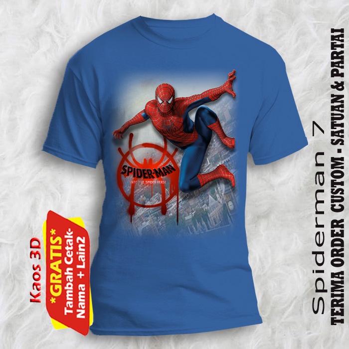 Kaos Gambar Spiderman Size Anak dan Dewasa Couple Family