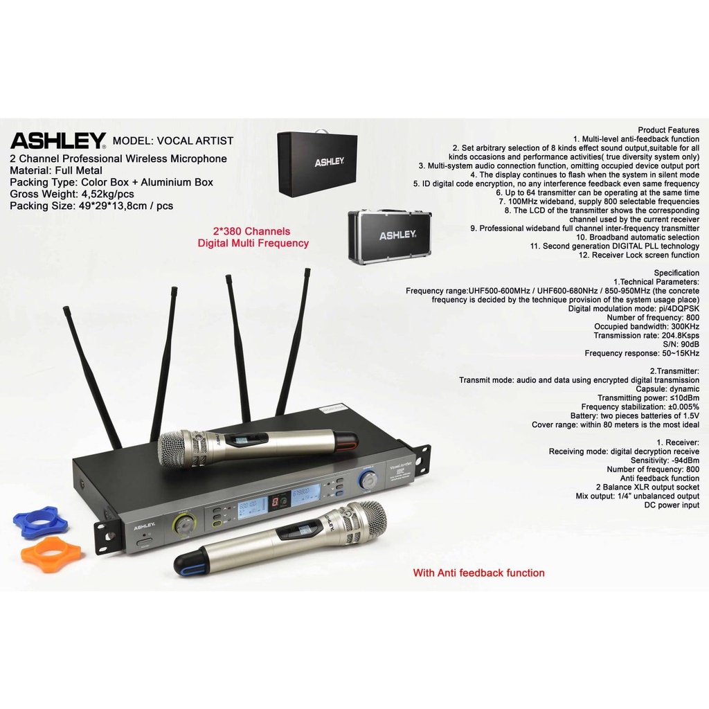 MIC WIRELESS ASHLEY VOCAL ARTIS VOCALARTIS ORIGINAL