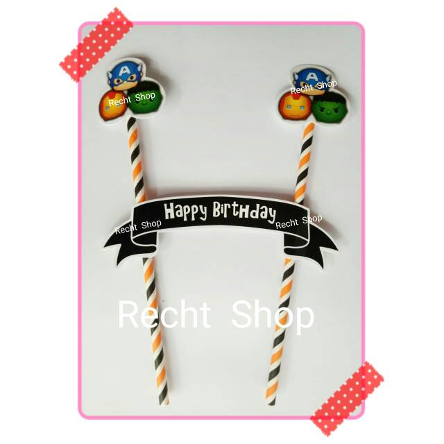 Topper cake hiasan kue ulang tahun karakter avengers