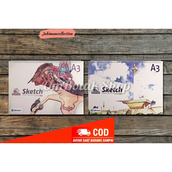 

✨ BISA COD ✨ Double Spiral Sketch A3 40 lembar utk Cat Air Sketsa Book Buku Gambar