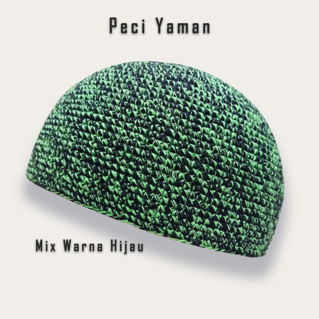 Peci Rajut Yaman Dewasa - Peci Rajut Mix Warna Yaman - Peci Rajut