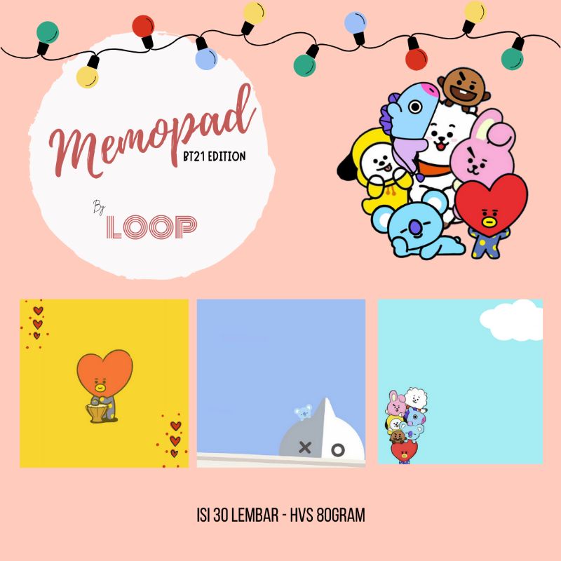 

Memo pad Lucu Tata Van BT21 - BT21 Edition