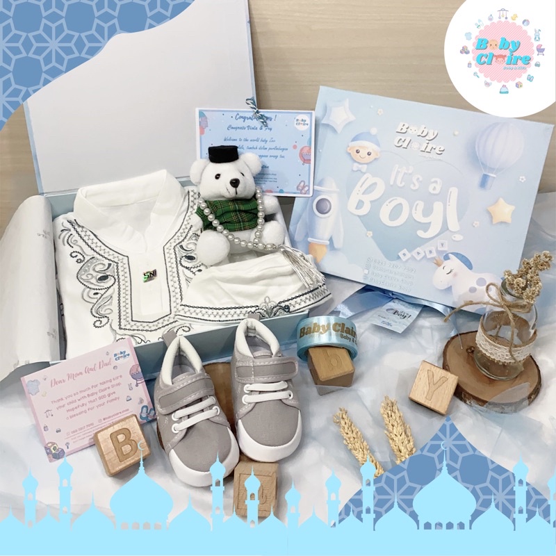 Hampers baby boy baju baju koko, gamis & hijab baby girl, kado lahiran bayi,hampers baby boy,hampers baby girl,kado aqiqah,parcel bayi, hampers lebaran, ulang tahun anak-Abu panjang sepatu