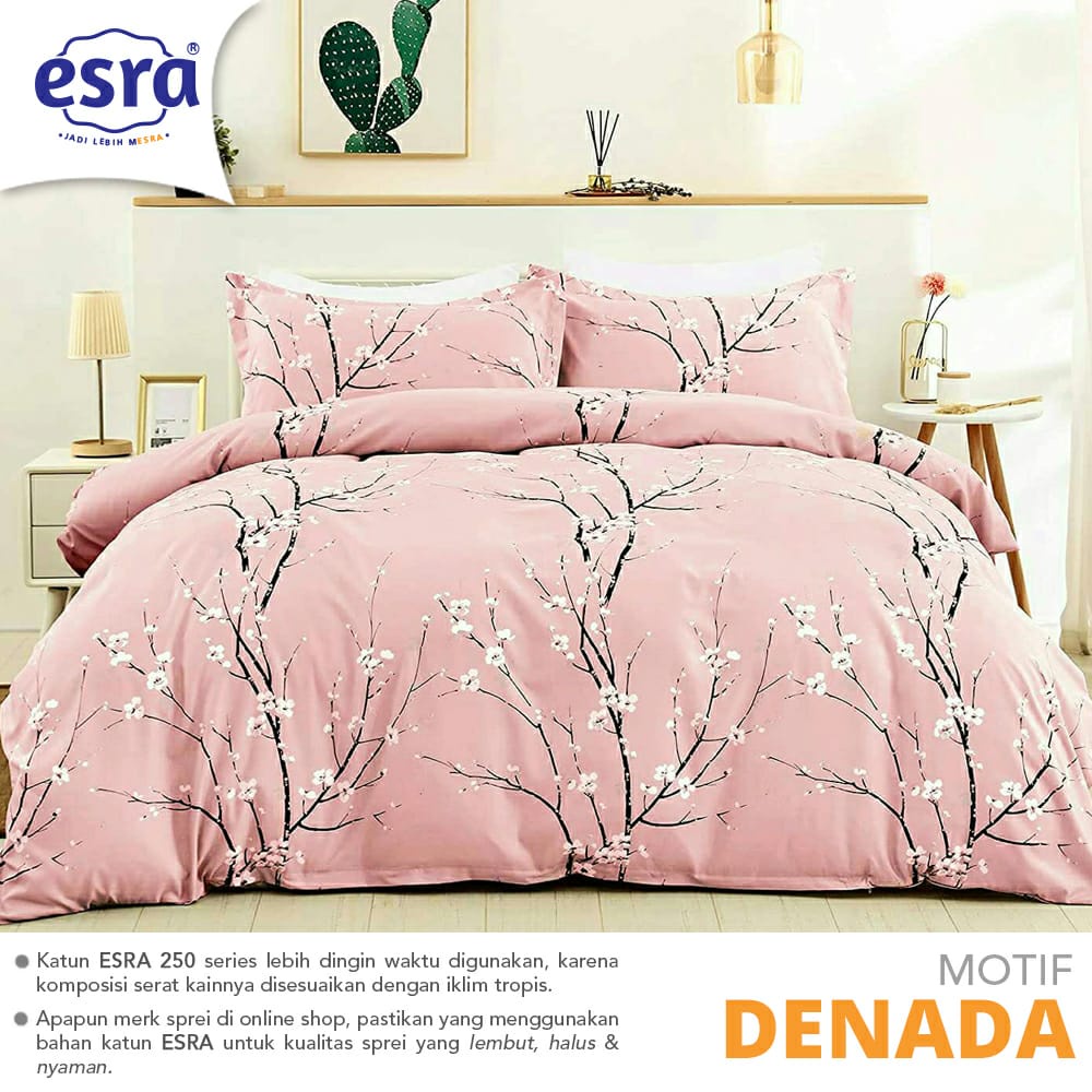 Bedcover sprei katun import motif kotak by LOVINA halus adem lembut kualitas atas FATA LADY ROSE