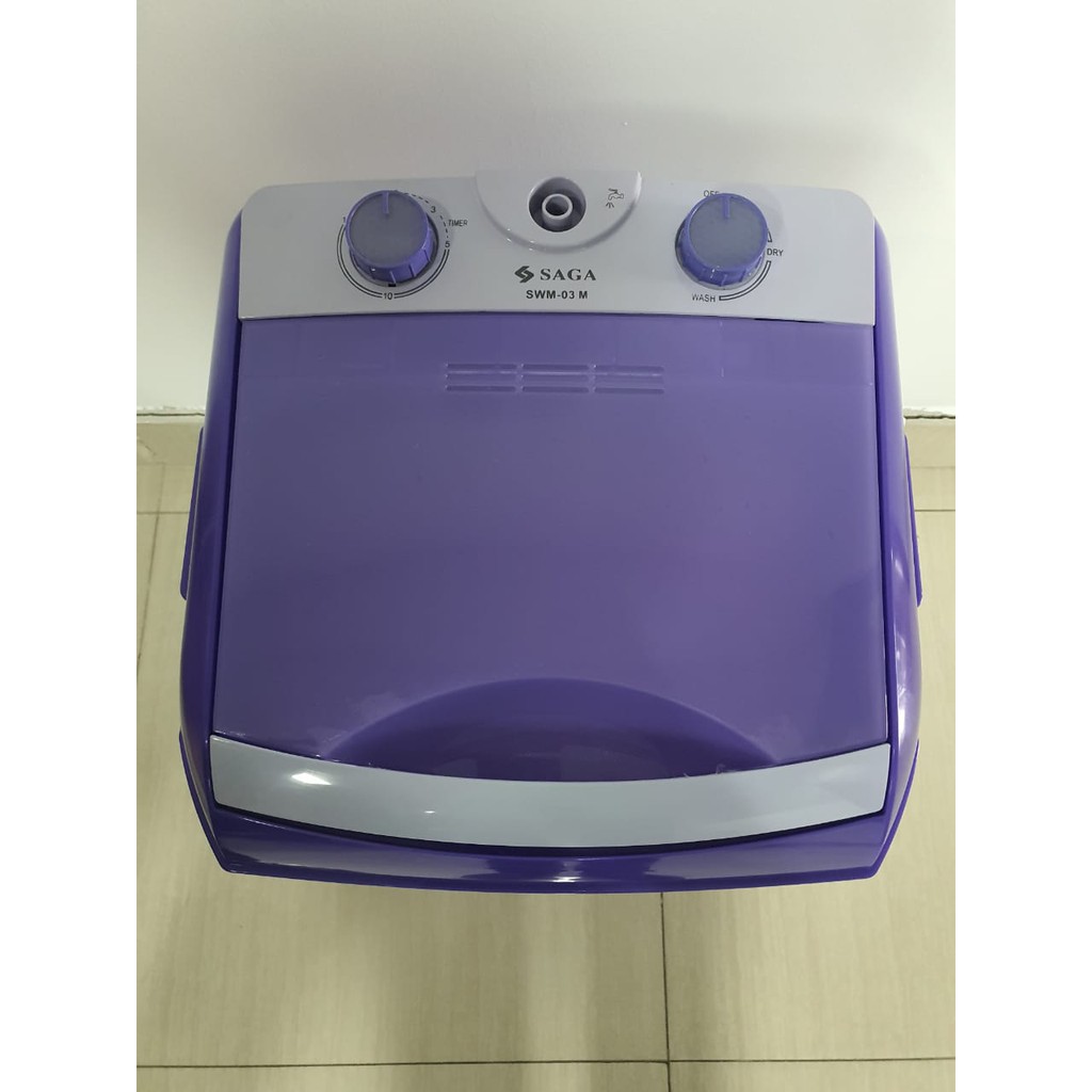 MESIN CUCI portable mini 4.5 KG SAGA SWM 01  air 25L pengering 200 W blueray steril timer 1 tabung