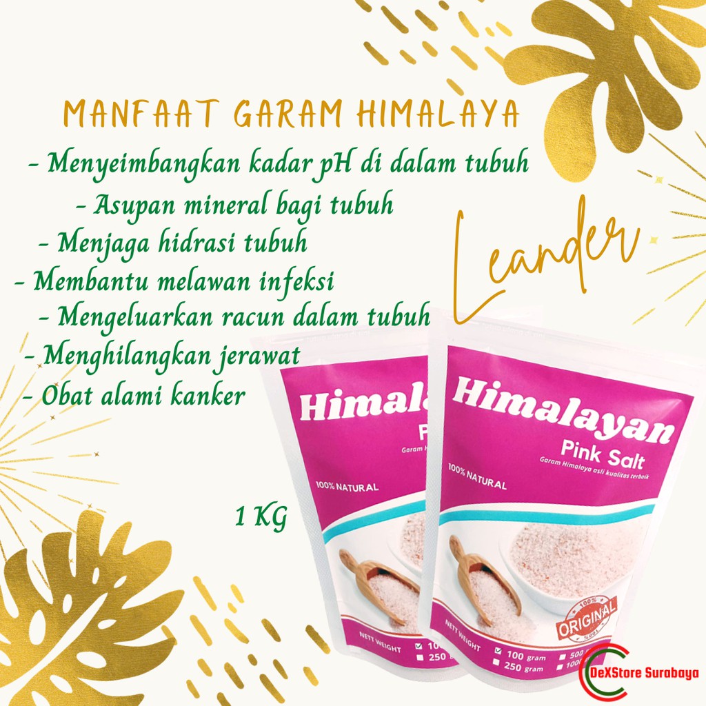 

PROMO Garam Himalaya 1 KG pink salt himsalt Him salt ORIGINAL 100 % Himalayan Pinksalt Original