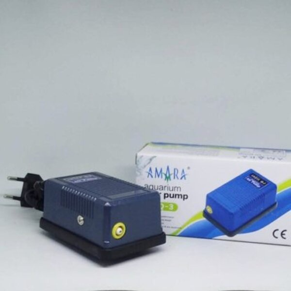 Aerator Amara Q3 Mesin Pompa Gelembung Udara Aquarium 1 Lubang 2,5 Wat