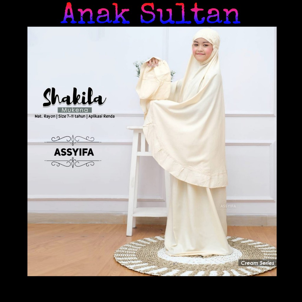 mukena anak 10 tahun / kerudung anak 10 tahun / hijab anak 10 tahun SHAKILA ASSYIFA FASHION TERBAIK