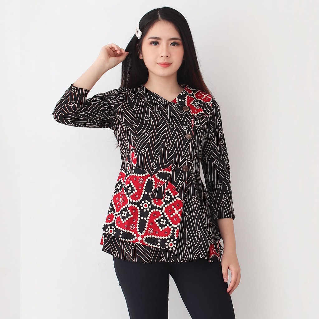 Batik wanita - Atasan blouse batik wanita fashion 184 SG-BLACK C