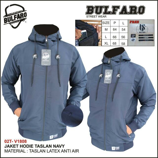 Jaket Hoodie Taslan Anti Air Original Bulfaro / Jaket outdoor waterproof 100%