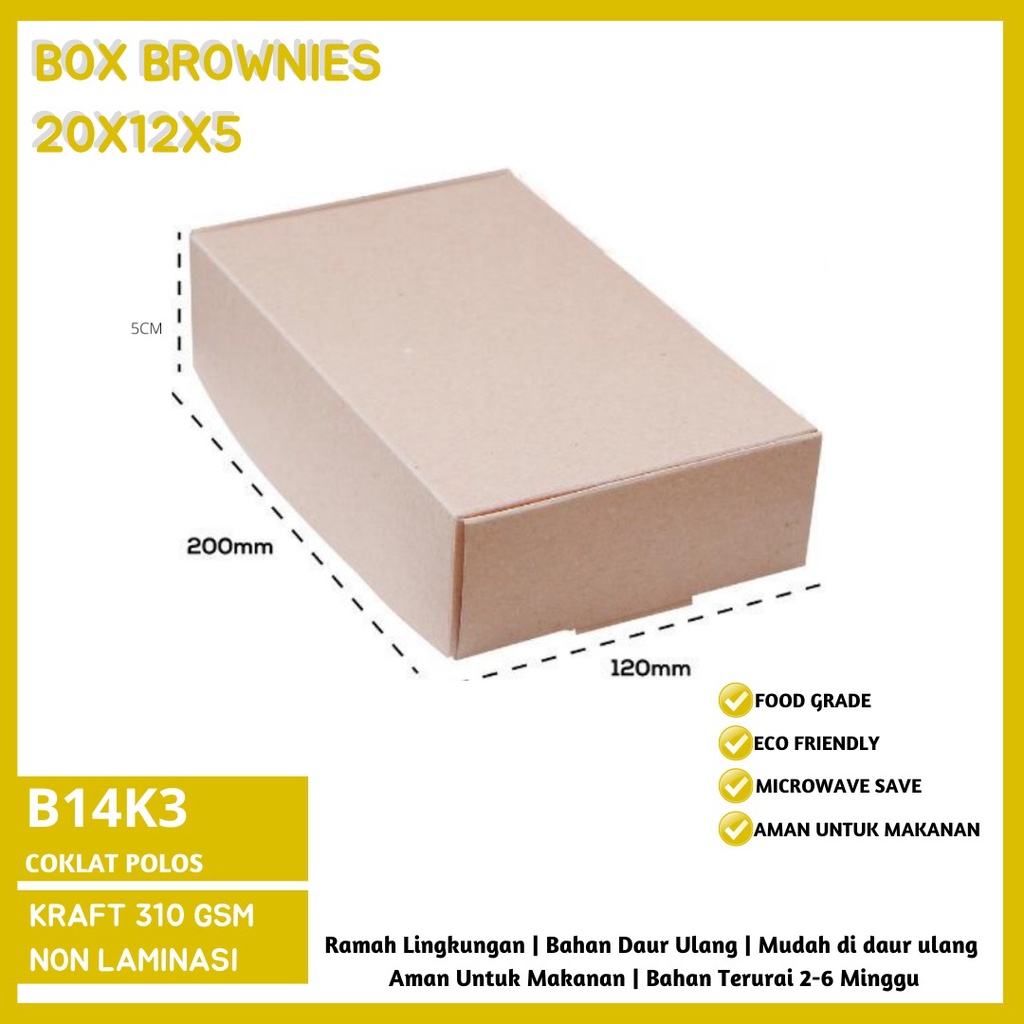 Box Brownies 20x12 Dus Brownies 20x12 (B14K3-Non Laminasi)