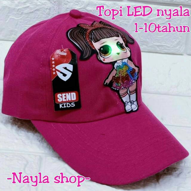 TOPI LED LOL PRINCESS / TOPI ANAK PEREMPUAN / TOPI LED ANAK / TOPI