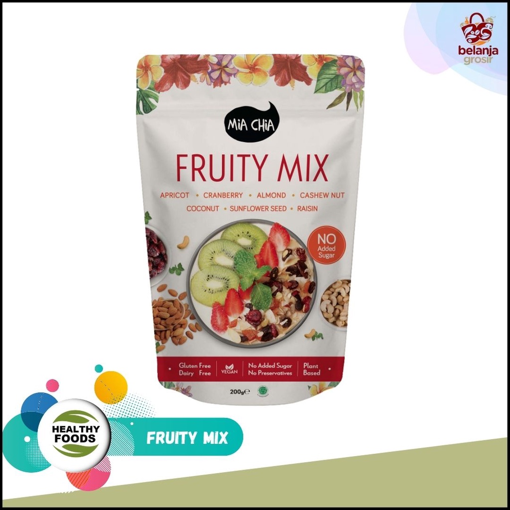 

Cemilan Diet Healthy Snack Fruit Mix Mia Chia 200gr