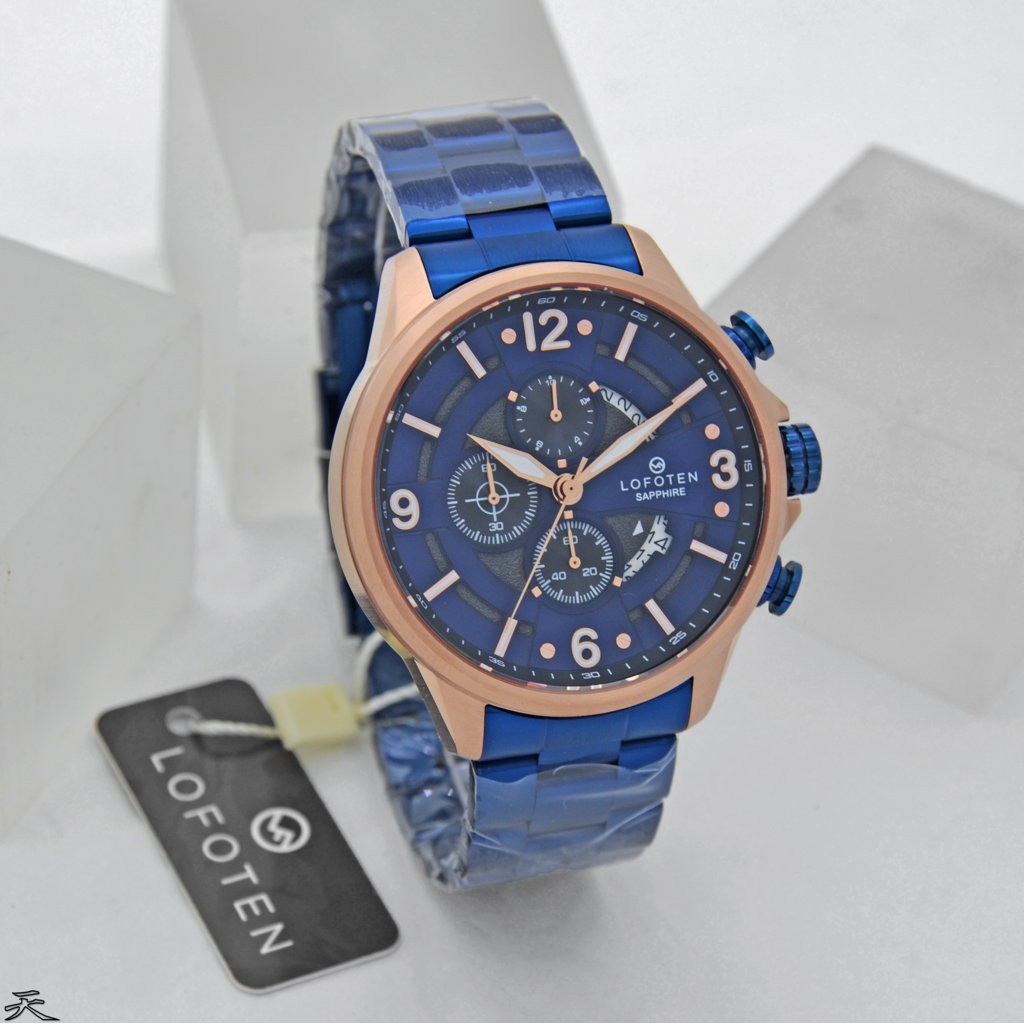 Lofoten 6507 Sapphire - Jam Tangan Pria Formal Murah - Full Stainless - Chrono Aktif - Original