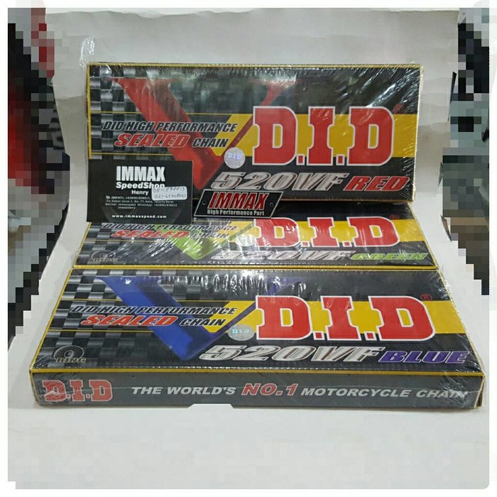 Rantai DID ORing 520VF Red, Blue, Green 110L