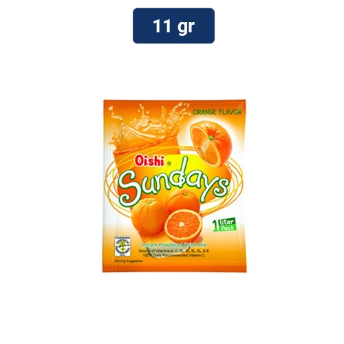 Oishi Sundays Powder Drink Rasa Orange 11 gr
