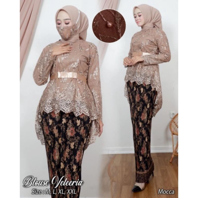 SETELAN KEBAYA AURORA FULL TILE/SETELAN KEBAYA PITA/KEBAYA MODERN/KEBAYA PESTA