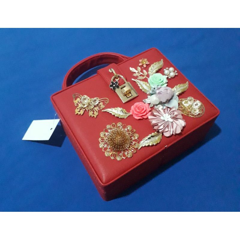 Hand bag handbag bunga timbul 3D/ tas pesta bunga timbul
