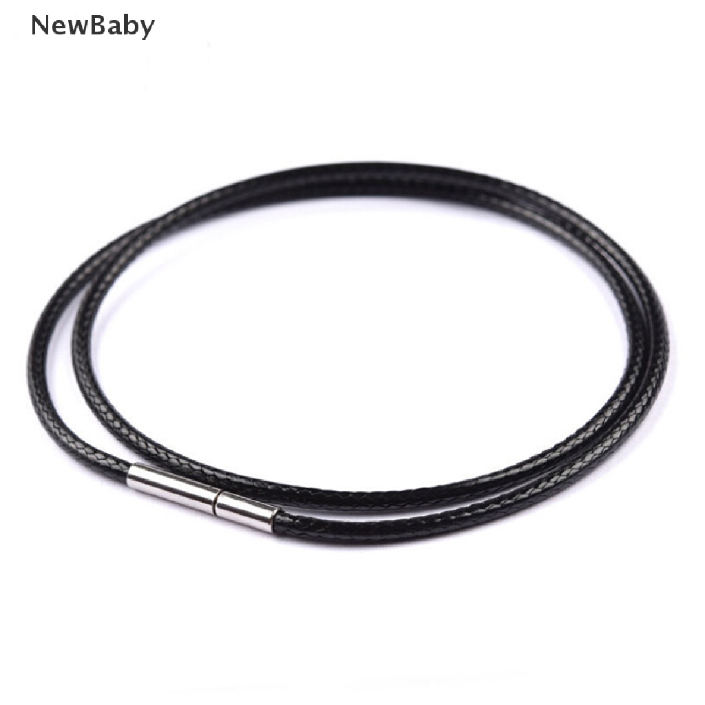 Kalung Choker Bahan Kulit Wax Warna Hitam Dengan Gesper Stainless Steel Untuk Bayi