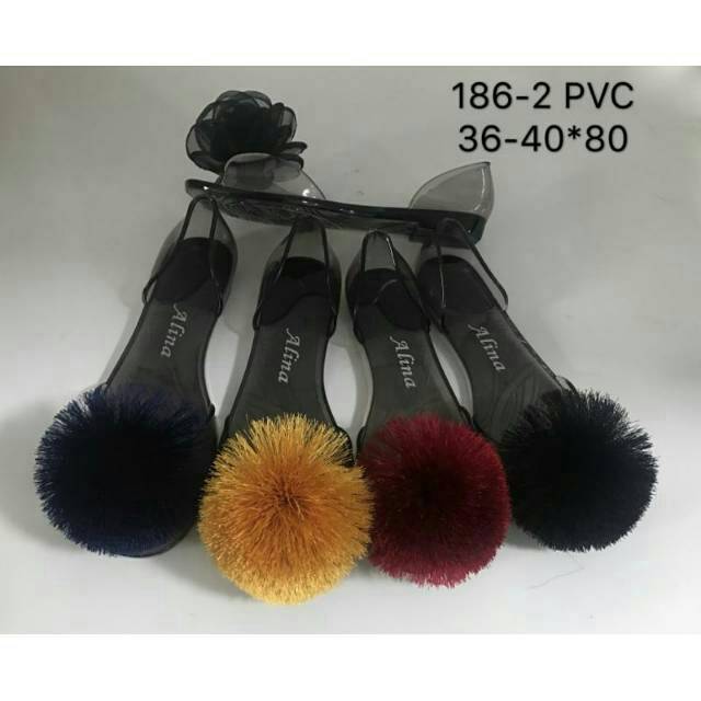 pom pom jelly sandals