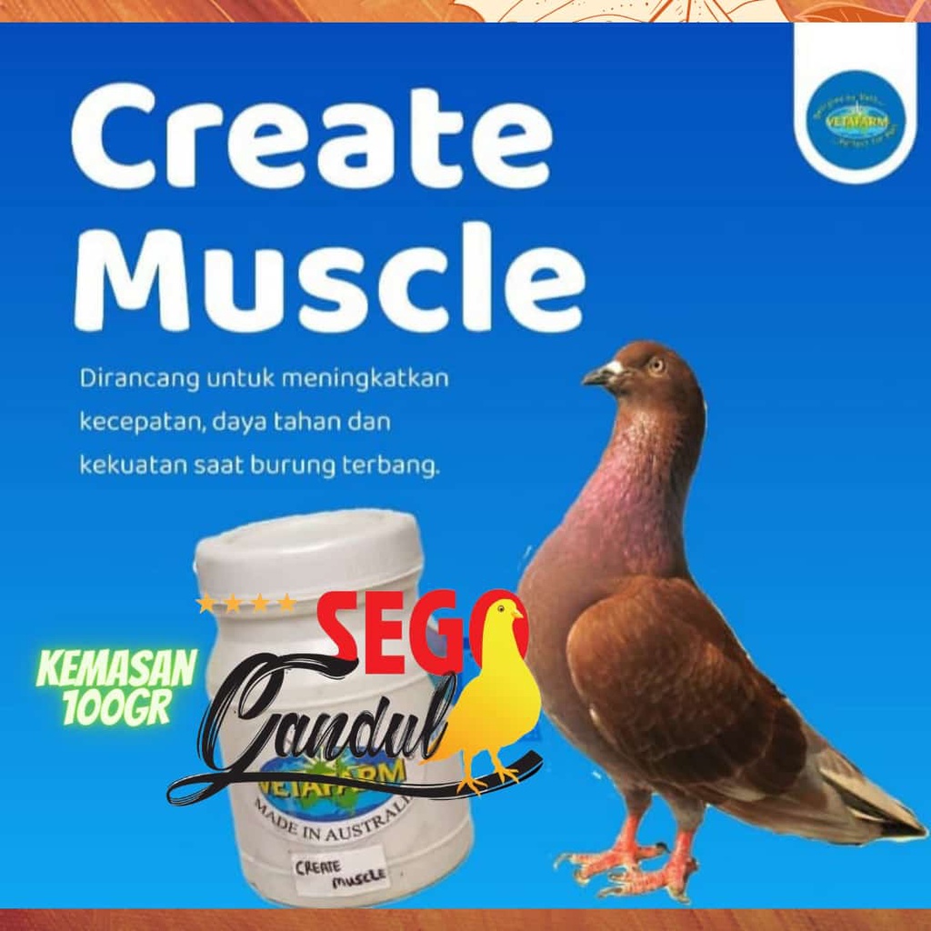 Doping Merpati Create Muscle Power Vetafarm Kemasan 100gr