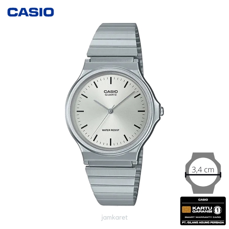 JAM TANGAN WANITA CASIO MQ-24D-7E ORIGINAL - MQ24D SILVER