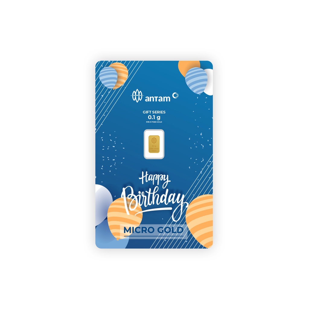Logam Mulia Antam x Hartadinata Birthday Balloon Blue 0.1 Gr