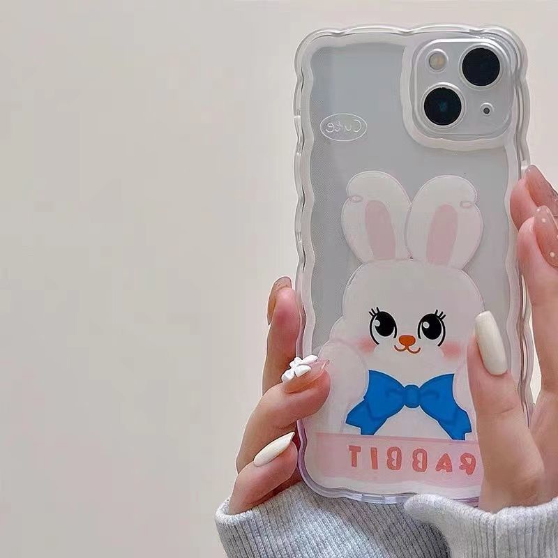 Soft Case Silikon TPU Transparan Motif Kelinci Untuk IPhone 13 12 Pro Max 11 XS XR X 8 7 6S Plus Mini