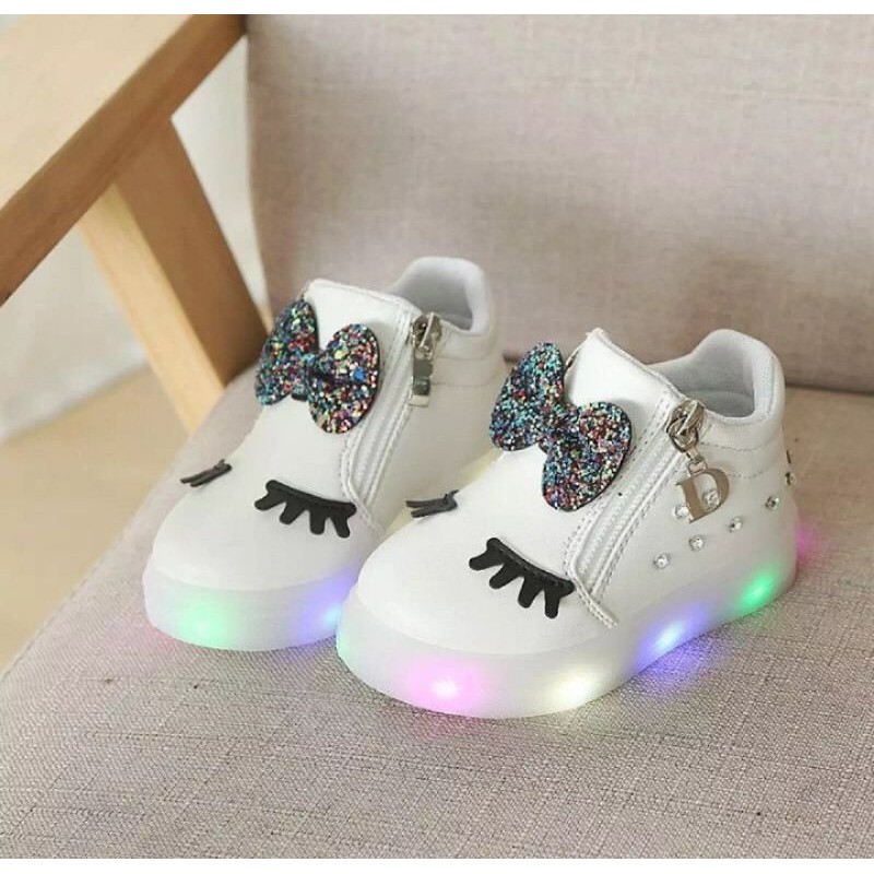 Sepatu Anak Perempuan Menyala Sneaker Anak DWink Lampu LED Size 21-30 Usia 1-4 Tahun