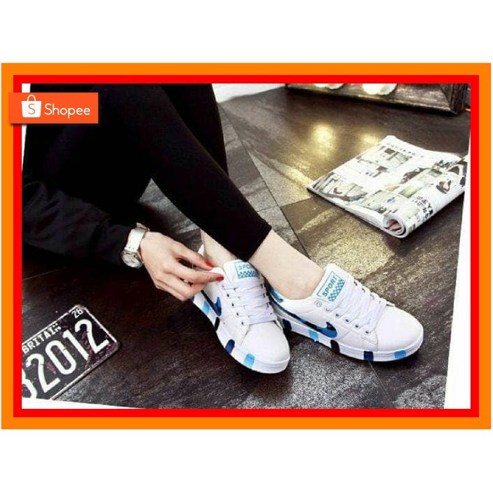 PROMO sepatu wanita sneaker nike cat biru Wedges
