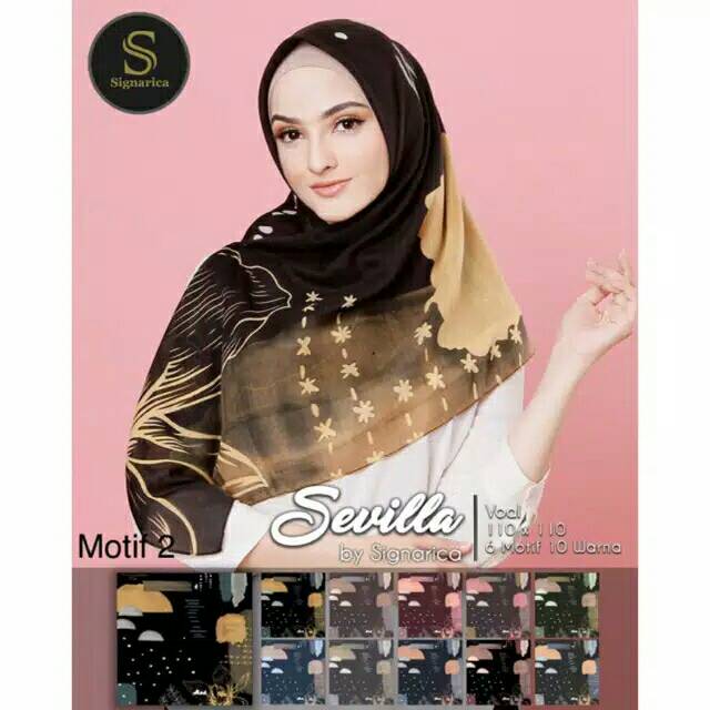 Sevilla signarica hijab segiempat voal motif