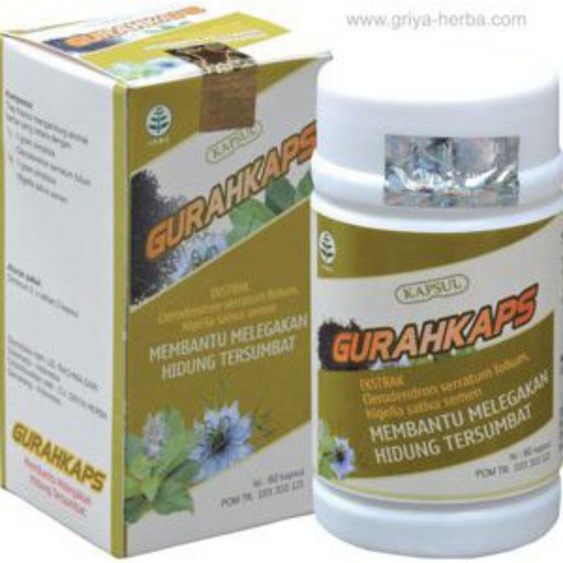 

Obat GURAH / Herbal alami tanpa efek samping/ Gurahkaps/ Obat sesak nafas.isi 60 kaps/ Halal BPOM