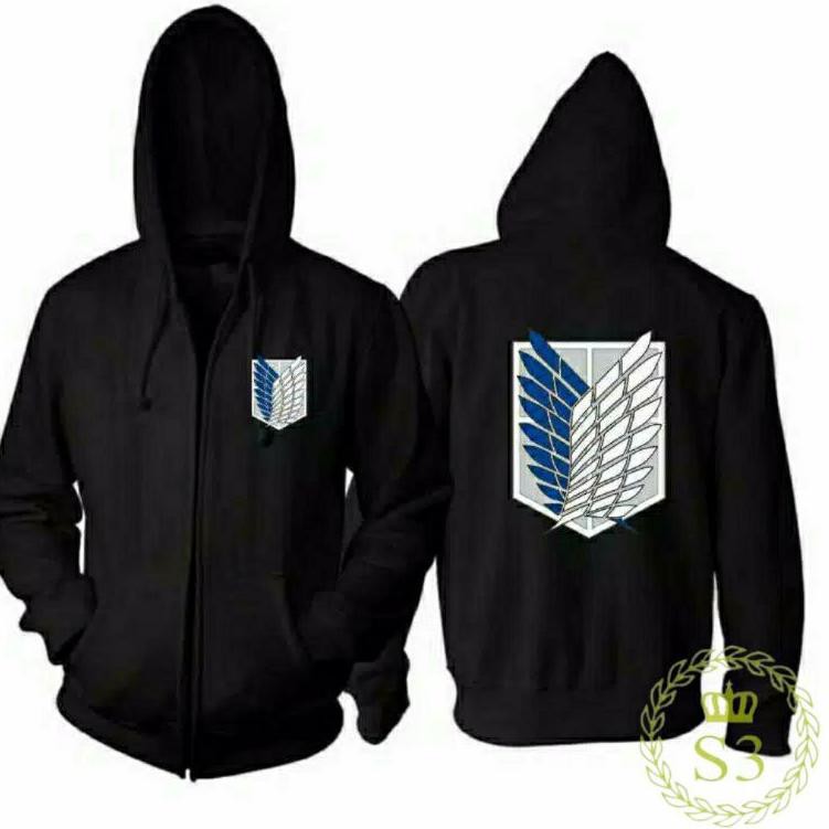 Jaket Hoodie Zipper Shingeki No Kyojin Attack On Titan - Ori 100 % Cotton (KODE 2733)