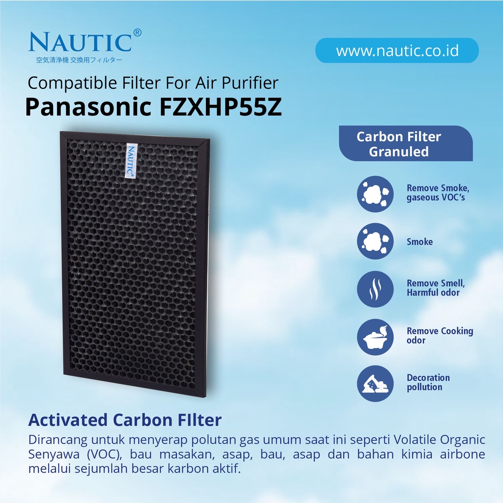 NAUTIC - HEPA + Deo Panasonic FZXHP55Z - F-PXH55A F-VXH50A F-PXH55H F-PXH55