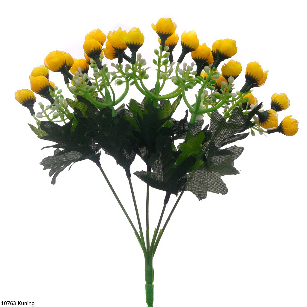 Bunga Plastik Ranunculus Mini 1076-Kuning
