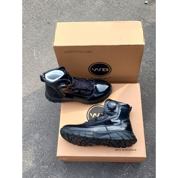 sepatu Pdh midtrack kilap WB tali putar