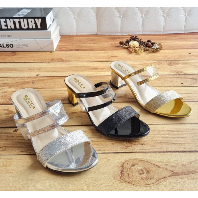 ABBUSHOES SS 44 sandal hak tinggi wanita terbaru bahan pasir