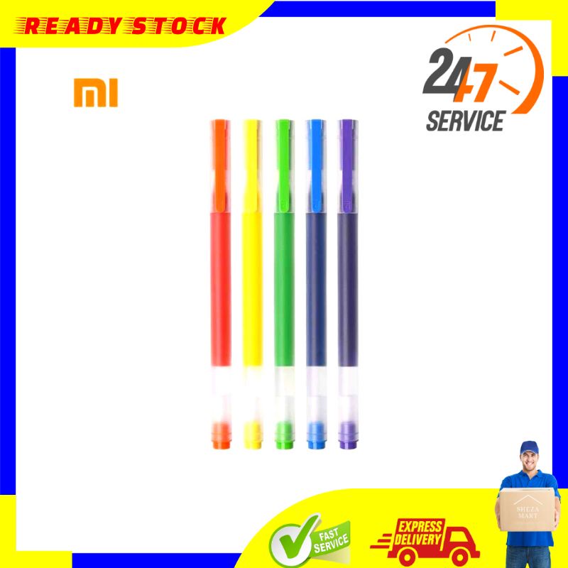 BARU ISI 5 PCS  SM Xiaomi Mi Pen Pulpen Bolpoin Pena Warna Warni Jumbo Gel Ink Aesthetic Estetik 0.5