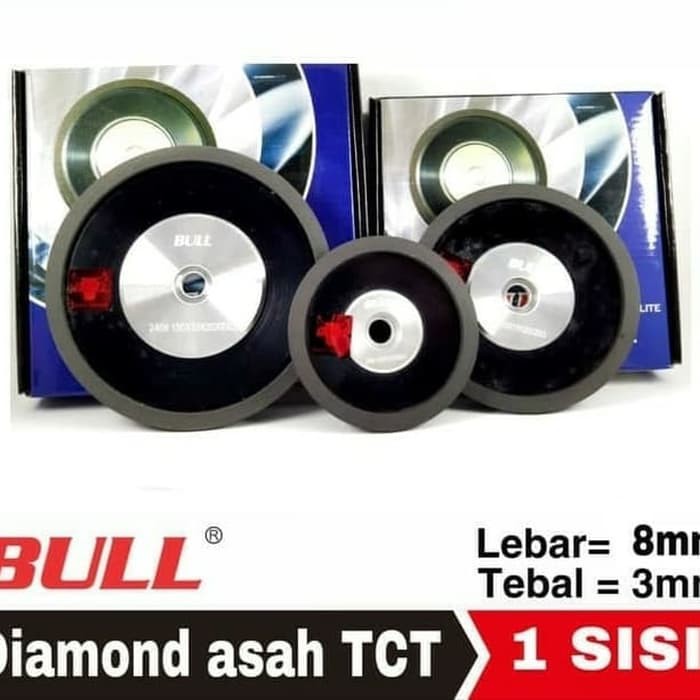Diamond wheel asah TCT Bull 6” #240 biru batu asah tct