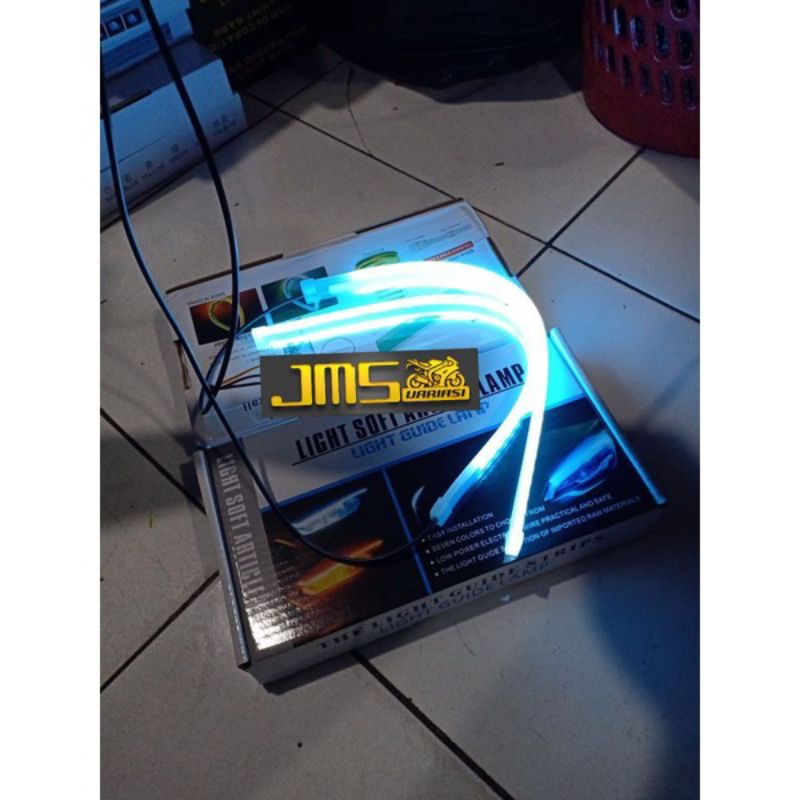 lampu alis led plus sen running 30 cm slim ice blue/putih/ungu/plus sen running biru aerox nmax vario beat pcx ninja cbr r15 r25 mio soul gt125 Scoopy genio